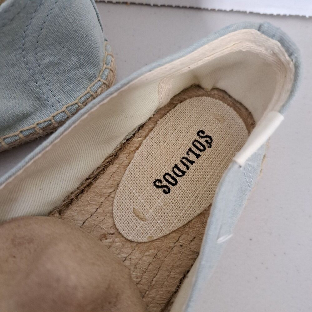 Soludos Flamingo Espadrille Flat Slip on Loafers Slippers Embroidered Shoes 9 - Picture 4 of 8